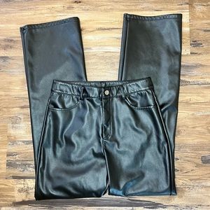 SHEIN Black Faux Leather Pants